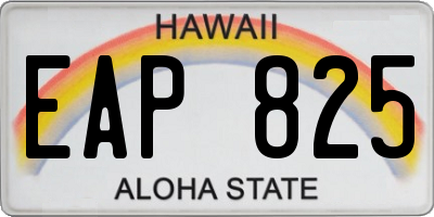 HI license plate EAP825