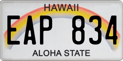 HI license plate EAP834