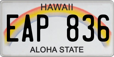 HI license plate EAP836