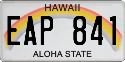 HI license plate EAP841