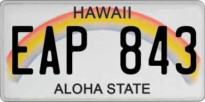 HI license plate EAP843