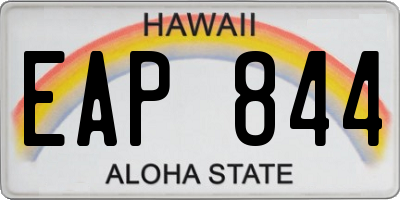 HI license plate EAP844