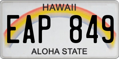 HI license plate EAP849