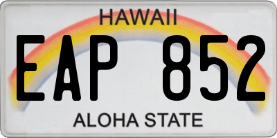 HI license plate EAP852