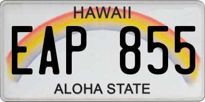 HI license plate EAP855