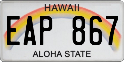 HI license plate EAP867