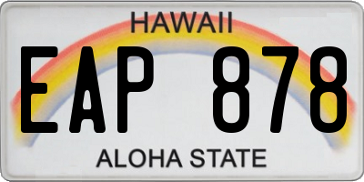 HI license plate EAP878