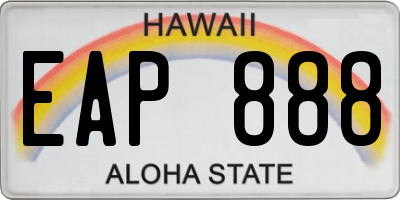 HI license plate EAP888
