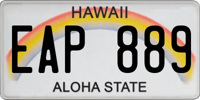 HI license plate EAP889