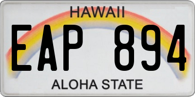 HI license plate EAP894