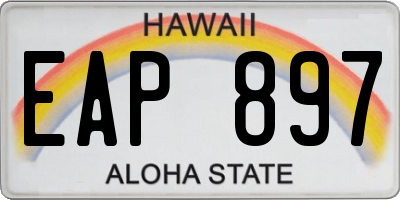 HI license plate EAP897