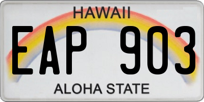 HI license plate EAP903