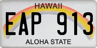 HI license plate EAP913