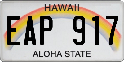 HI license plate EAP917