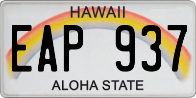 HI license plate EAP937