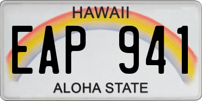 HI license plate EAP941