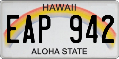 HI license plate EAP942