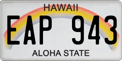 HI license plate EAP943