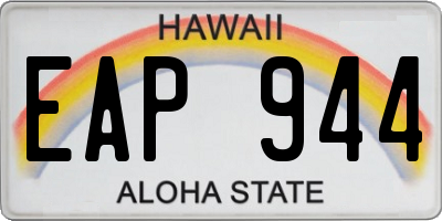 HI license plate EAP944