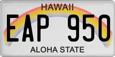 HI license plate EAP950