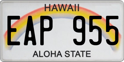 HI license plate EAP955