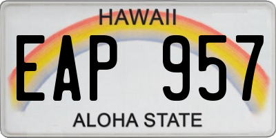 HI license plate EAP957