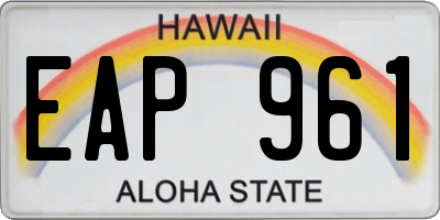 HI license plate EAP961