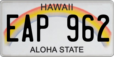 HI license plate EAP962