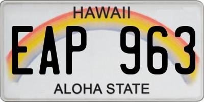 HI license plate EAP963