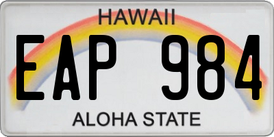 HI license plate EAP984