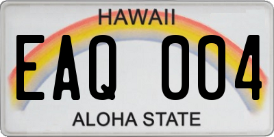 HI license plate EAQ004