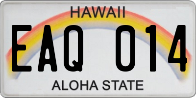 HI license plate EAQ014