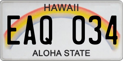 HI license plate EAQ034