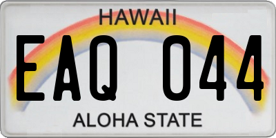HI license plate EAQ044
