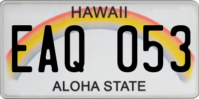 HI license plate EAQ053