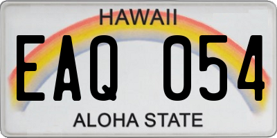 HI license plate EAQ054