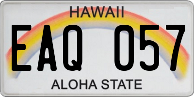 HI license plate EAQ057