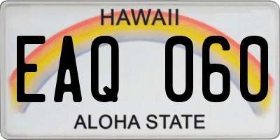 HI license plate EAQ060