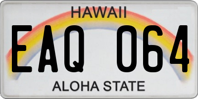 HI license plate EAQ064