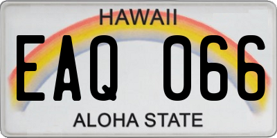 HI license plate EAQ066