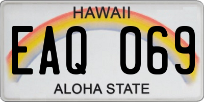 HI license plate EAQ069