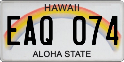 HI license plate EAQ074