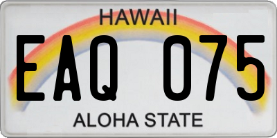 HI license plate EAQ075