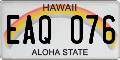 HI license plate EAQ076