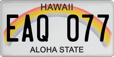 HI license plate EAQ077