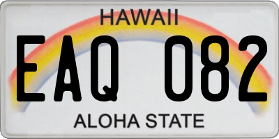 HI license plate EAQ082