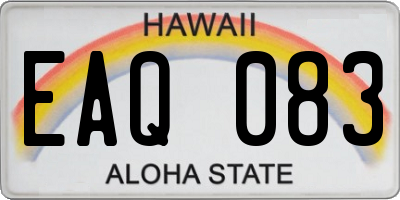 HI license plate EAQ083