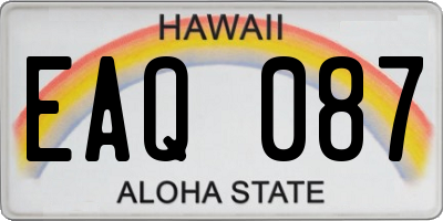 HI license plate EAQ087