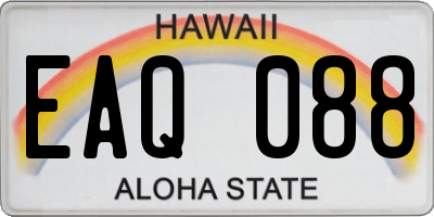 HI license plate EAQ088