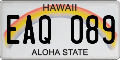 HI license plate EAQ089